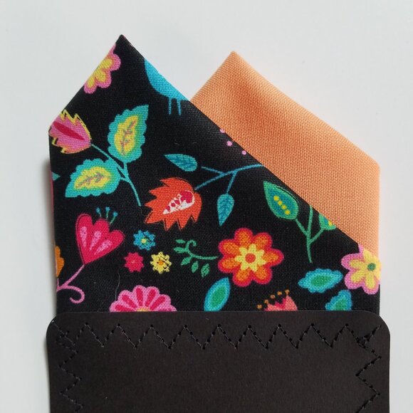 NEW - Contrasting Color 100% Cotton Pre-Folded Pocket Square Handkerchief Insert - Picture 7 of 7